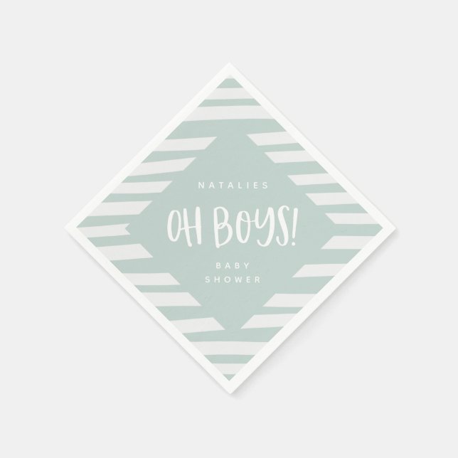 Oh baby! Twin boys baby shower party Napkin (Corner)