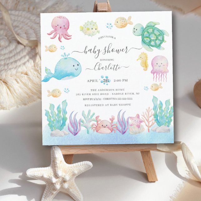 Oh Baby Under The Sea Baby Shower Invitation (Creator Uploaded)