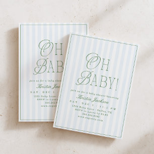 Oh Baby Vintage Preppy Boy Baby Shower Invitation