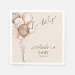 Oh Baby Watercolor Boho Baby Shower Napkin