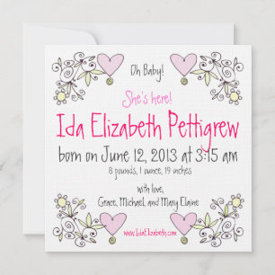 Oh Baby! Whimsical Springtime Birth Announcement