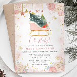 Oh Baby Winter Christmas Sleigh Baby Shower  Invitation<br><div class="desc">Oh Baby Winter Christmas Sleigh Baby Shower 
perfect for your winter baby shower invitations</div>