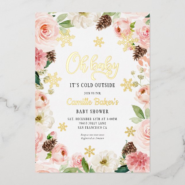 Oh Baby Winter Girl Baby Shower (Front)