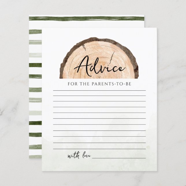 Oh Baby Woodland Watercolor Advice Parents Game (Front/Back)