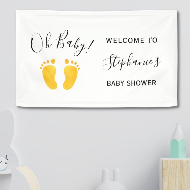 Oh Baby Yellow Welcome Baby Shower Banner (Creator Uploaded)
