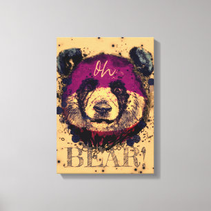 "OH BEAR"   Funny Cool Panda Canvas Print
