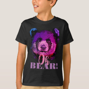"OH BEAR" Funny Cool Purple Panda Kids T-Shirt