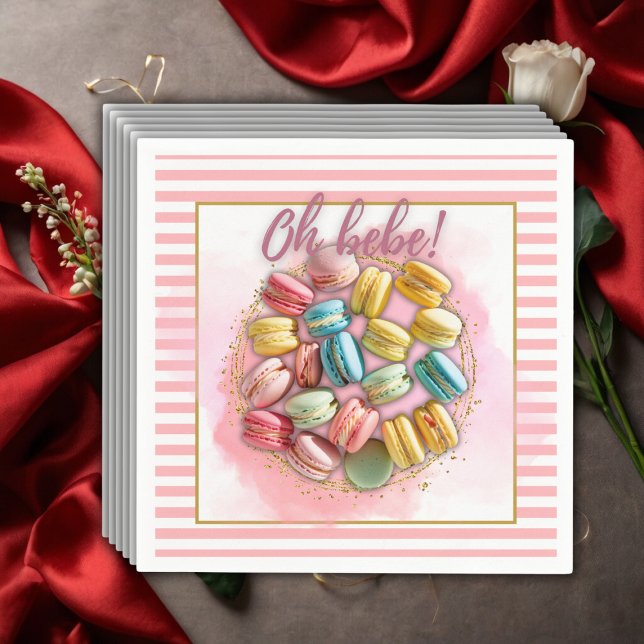 Oh bebe French Patisserie Baby Shower Napkin (Creator Uploaded)