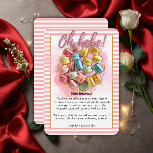 Oh bebe French Patisserie Baby Shower  Thank You Card