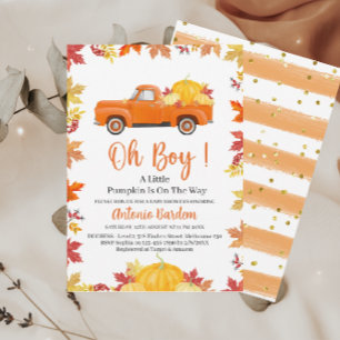 Oh Boy a Little Pumpkin Baby Shower Invitation