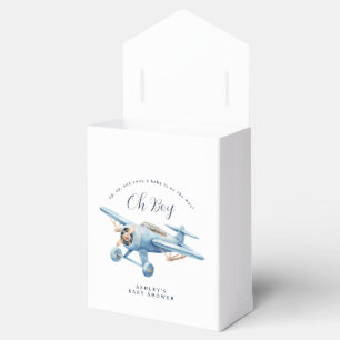 Oh Boy! Adventure Awaits Airplane Boy Baby Shower Favour Box
