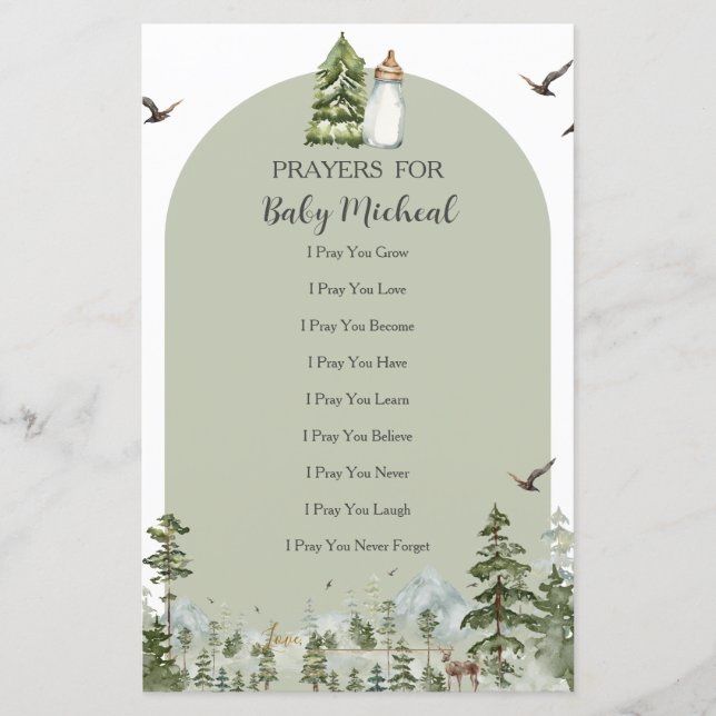 Oh Boy Adventure Pine Forest Prayers for Baby (Front)
