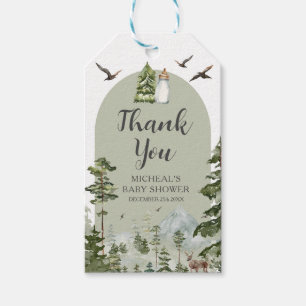 Oh Boy Adventure Pine Forest Thank You Gift Tags