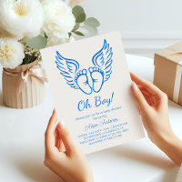 Oh Boy! Angel Wings Baby Shower for Boys 