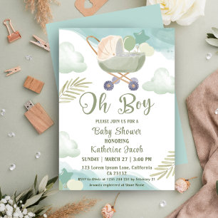 Oh boy Baby boy baby shower Invitation