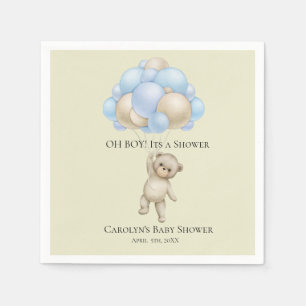 OH BOY Baby Boy Balloons Baby Shower Napkins