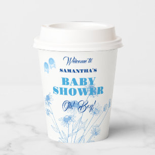 Oh! Boy! Baby Boy Shower Blue Modern. Paper Cups