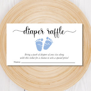 Oh Boy Baby Feet Diaper Raffle Baby Shower Enclosure Card