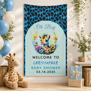 Oh Boy! Baby Giraffe Baby Shower Banner