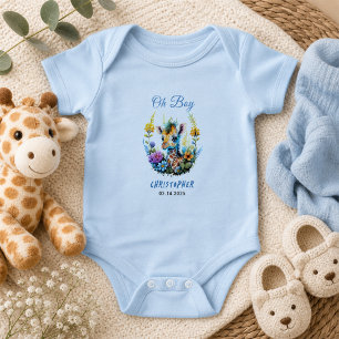 Oh Boy! Baby Giraffe Baby Shower  Bodysuit