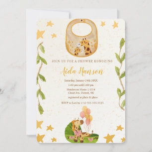 Oh Boy Baby Giraffe Baby Shower Invitation