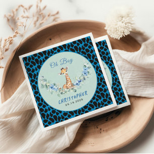 Oh Boy! Baby Giraffe Baby Shower Napkin