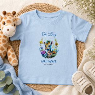 Oh Boy! Baby Giraffe Baby Shower  T-Shirt