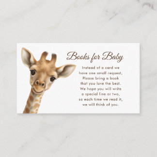 Oh Boy Baby Giraffe Books for Baby Baby Shower Enclosure Card