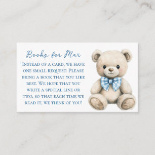 Oh Boy Baby Shower Book Request Card
