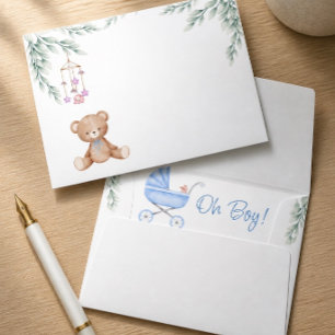 Oh Boy Baby Shower Envelope