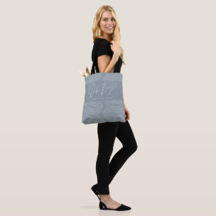 Oh boy Baby shower geometric modern blue elegant Tote Bag