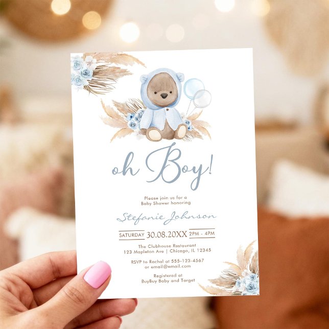 Oh Boy Baby Shower Invitation (Creator Uploaded)