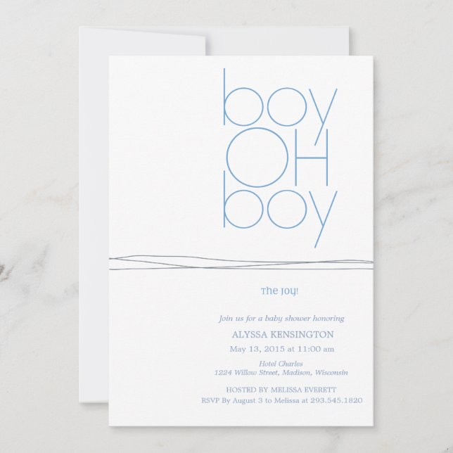 Oh Boy | Baby Shower Invitation (Front)
