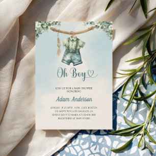 Oh Boy Baby Shower Invite – Watercolor Boy Outfit