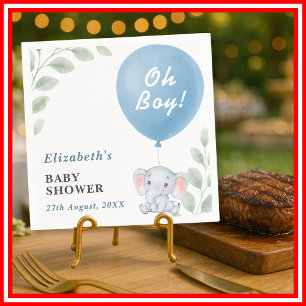 Oh Boy Baby Shower   Modern Napkins