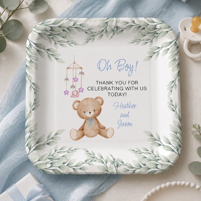 Oh Boy Baby Shower Paper Plates (Creator Uploaded)