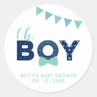 Oh Boy Baby Shower | Party Favour Thank you Sticke