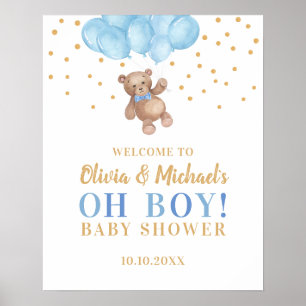 Oh Boy Baby Shower Party Welcome Poster