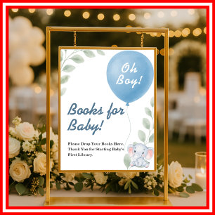 Oh Boy Baby Shower Poster