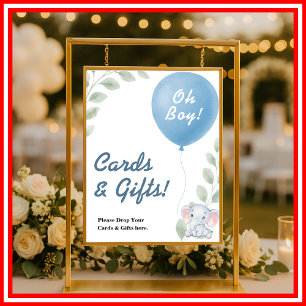 Oh Boy Baby Shower Poster