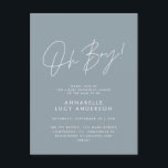 oh boy Baby shower script modern blue elegant  Postcard<br><div class="desc">oh boy Baby shower script modern blue elegant party invitation design. Ideal gender neutral design.</div>