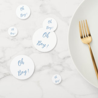 Oh boy baby shower simple blue confetti