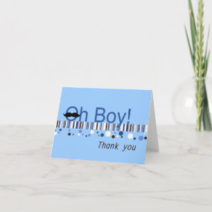 Oh Boy Baby Shower Thank You Card