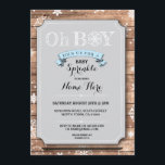OH BOY Baby Shower Wood Winter Sprinkle Invite<br><div class="desc">Rustic chalk & wood baby shower invite design. SIMPLY CHANGE THE TEXT TO SUIT YOUR PARTY. Back print included</div>