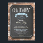 OH BOY Baby Shower Wood Winter Sprinkle Invite<br><div class="desc">Rustic chalk & wood baby shower invite design. SIMPLY CHANGE THE TEXT TO SUIT YOUR PARTY. Back print included</div>