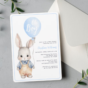 Oh Boy Balloon Baby Shower Invitation