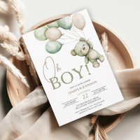 Oh Boy Bear Balloon Baby Shower