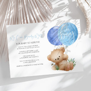 Oh Boy Bear & The Bee Baby Shower Invitation
