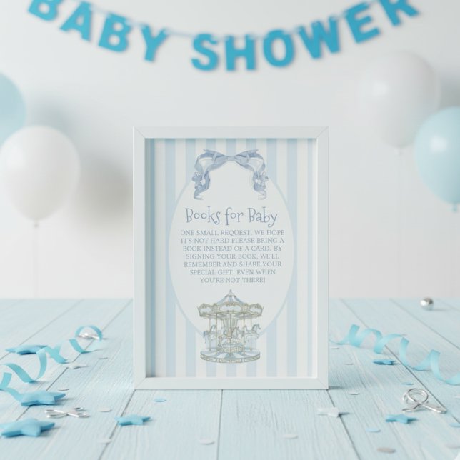 ​Oh Boy Blue Bow Carousel Books for Baby  Enclosure Card (Creator Uploaded)
