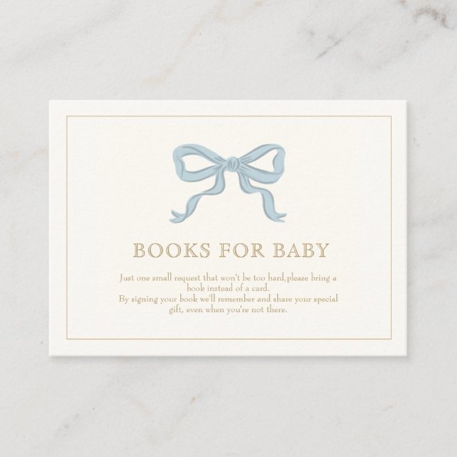 Oh boy Blue Ribbon Cute Elegant  Books for baby Enclosure Card (Front)